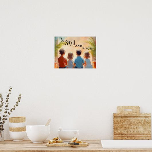 Wees stil en weet poster (Keuken)