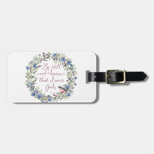 Wees stil en weet - Psalm 46:10 Bagagelabel (Voorkant horizontaal)