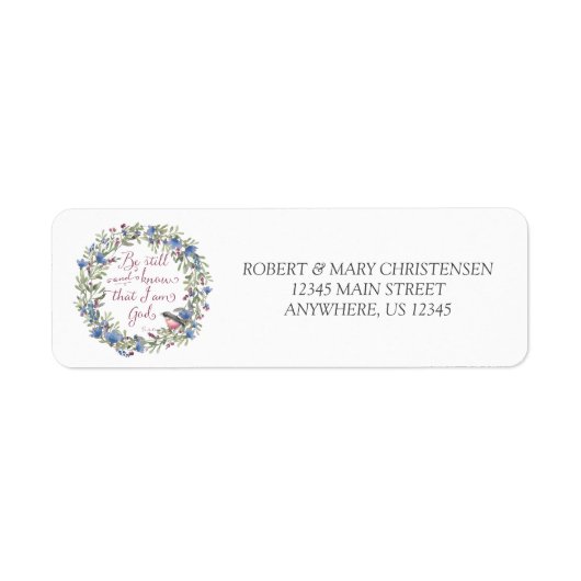 Wees stil en weet - Psalm 46:10 Etiket (Voorkant)