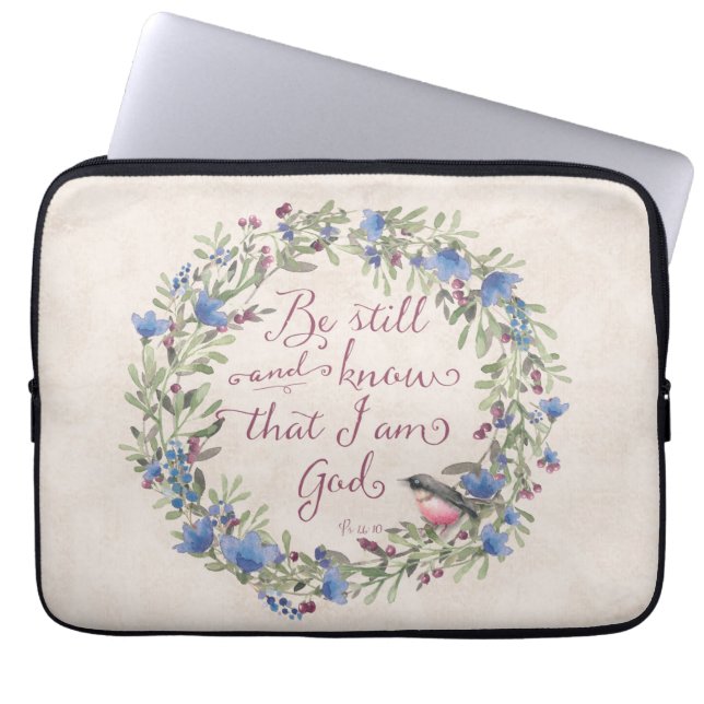 Wees stil en weet - Psalm 46:10 Laptop Sleeve (Voorkant)