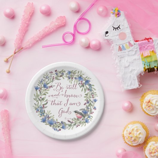 Wees stil en weet - Psalm 46:10 Papieren Bordje (Feest)