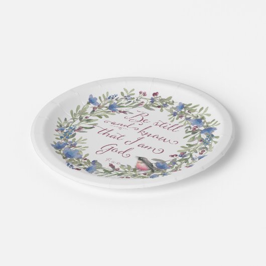 Wees stil en weet - Psalm 46:10 Papieren Bordje (Gekanteld)