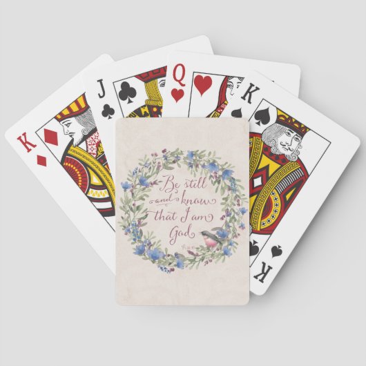 Wees stil en weet - Psalm 46:10 Pokerkaarten (Achterkant)