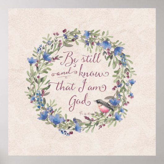 Wees stil en weet - Psalm 46:10 Poster (Voorkant)