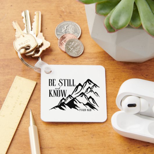 Wees stil en weet – Psalm 46:10 Sleutelhanger (Bureau)