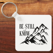 Wees stil en weet – Psalm 46:10 Sleutelhanger (Voorkant)