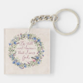 Wees stil en weet - Psalm 46:10 Sleutelhanger (Achterkant)