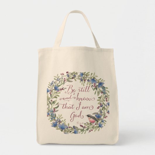 Wees stil en weet - Psalm 46:10 Tote Bag (Voorkant)
