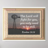 Wees stil -- Exodus 14:14 kunstprint Poster (Voorkant)