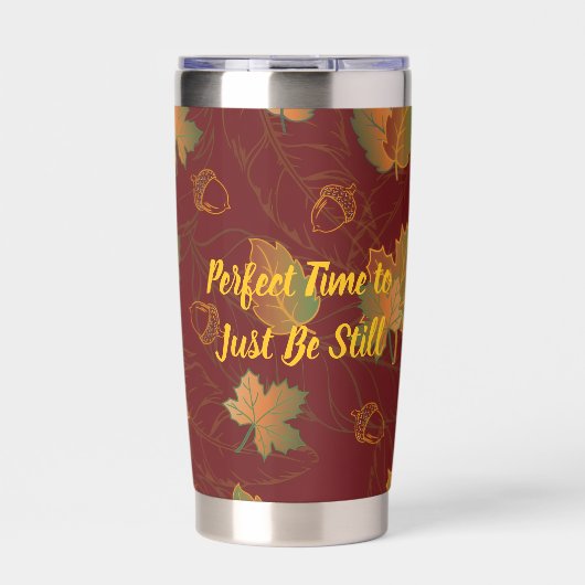 Wees stil herfstbladeren geïsoleerde drinkbeker (Voorkant)