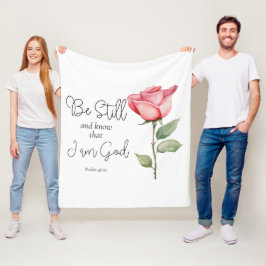 Wees stil in de Schrift en weet dat ik God Bloem b Fleece Deken