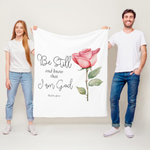 Wees stil in de Schrift en weet dat ik God Bloem b Fleece Deken