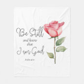 Wees stil in de Schrift en weet dat ik God Bloem b Fleece Deken (Voorkant)