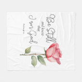 Wees stil in de Schrift en weet dat ik God Bloem b Fleece Deken (Voorkant (Horizontaal))