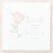 Wees stil in de Schrift en weet dat ik God Bloem b Glazen Onderzetter (Achterkant)