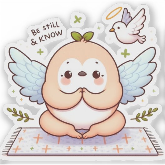 Wees stil & ken Inspirerend kolibrie Sticker (Voorkant)