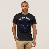 Wees stil, luister. Zwarte Panther T-Shirt (Voorkant volledig)
