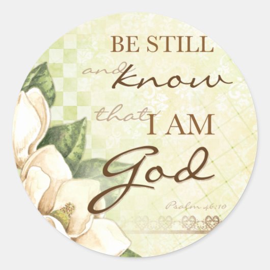 Wees stil... Magnolia Round Stickers (Voorkant)
