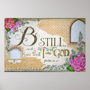 Wees stil, Psalm 46:10 - Muurkunst Poster