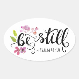 Wees stil - Psalm 46:10 Ovale Sticker