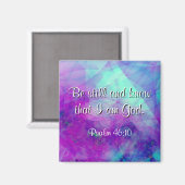 "Wees stil" Psalm 46:10 Schrift Verse Magneet (Voorkant / Achterkant)