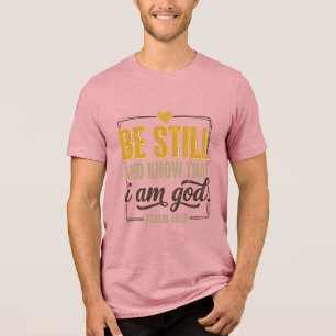 Wees stil Psalm 46_10 Vintage Christelijk T-shirt 