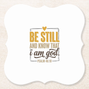 Wees stil Psalm 46_10 Vintage Christelijk T-shirt Kartonnen Onderzetters