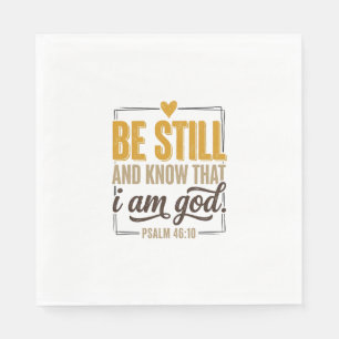 Wees stil Psalm 46_10 Vintage Christelijk T-shirt Servet