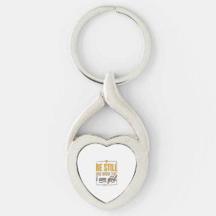 Wees stil Psalm 46_10 Vintage Christelijk T-shirt  Sleutelhanger
