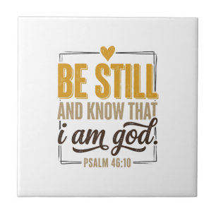 Wees stil Psalm 46_10 Vintage Christelijk T-shirt Tegeltje