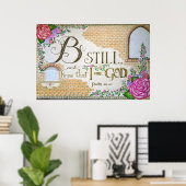 Wees stil, Psalm 46:10 - Wanddecoratie Poster (Thuiskantoor)