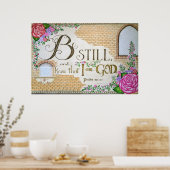 Wees stil, Psalm 46:10 - Wanddecoratie Poster (Keuken)