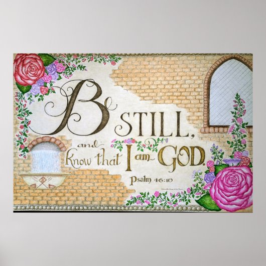 Wees stil, Psalm 46:10 - Wanddecoratie Poster (Voorkant)
