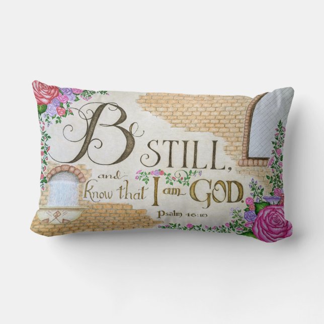 Wees stil, Psalm 46:10 - Worpillow Kussen (Achterkant)