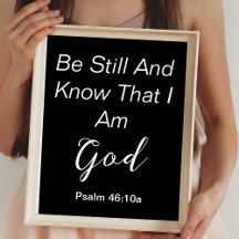 Wees Stil Psalm Eenvoudig Zwart Wit Christelijke S
