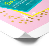 Wees stil Quote Roze Groene Wall Art poster (Hoek)