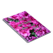 Wees stil - roze bloemen notitieboek (Rechterzijde)