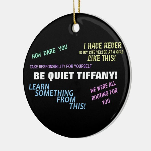 Wees stil Tiffany! Keramisch Ornament (Links)