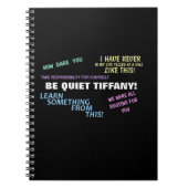 Wees stil Tiffany! Notitieboek (Voorkant)