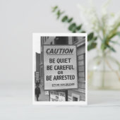Wees stil, wees voorzichtig, wees  briefkaart (Staand voorkant)