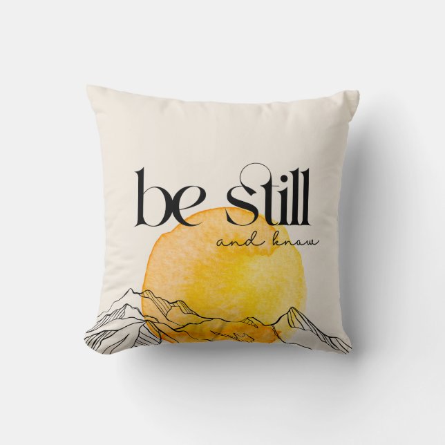 Wees stil & weet Inspirerende Witte Kussen (Voorkant)
