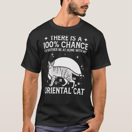 Wees thuis met mijn oosterse kat t-shirt (Voorkant)