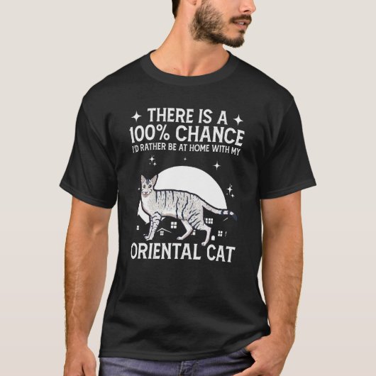 Wees thuis met mijn oosterse kat t-shirt (Voorkant)