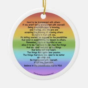 Wees transparant keramisch ornament