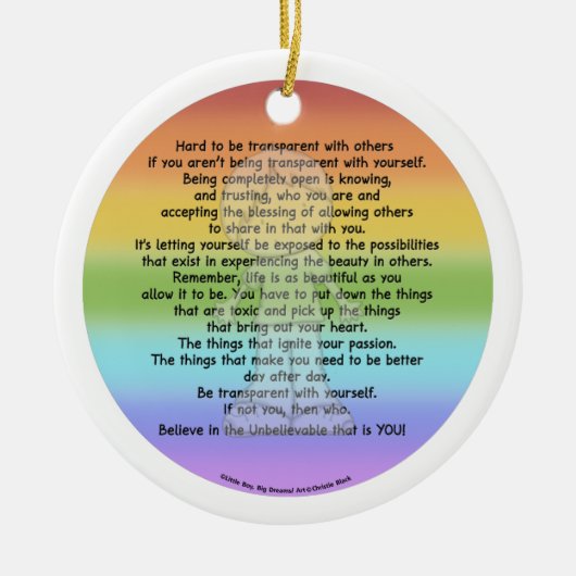 Wees transparant keramisch ornament (Voorkant)