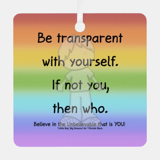 Wees transparant metalen ornament (Voorkant)