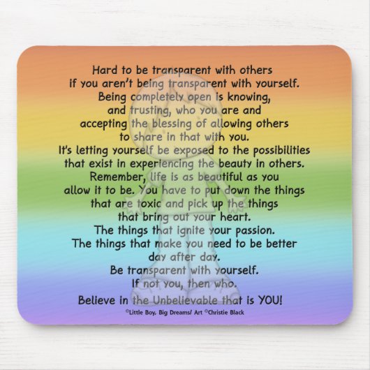 Wees transparant muismat (Voorkant)