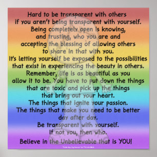 Wees transparant poster