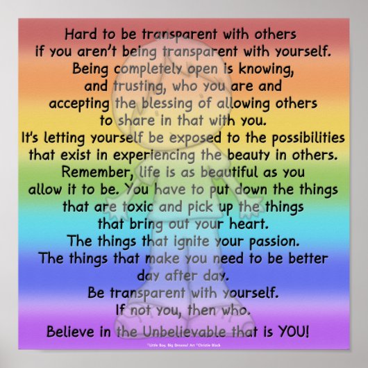 Wees transparant poster (Voorkant)