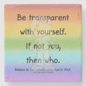 Wees transparant stenen onderzetter (Voorkant)